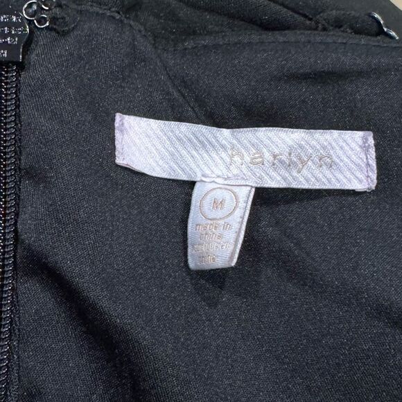 NEW Harlyn Anthropologie Black Lace Up Black Fitted Dress Women’s Medium - Picture 3 of 5